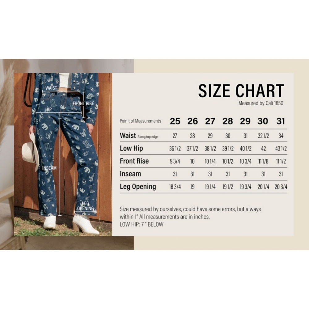 NWT Cali 1850 Western Print Jeans Size 3 - Picture 3 of 7
